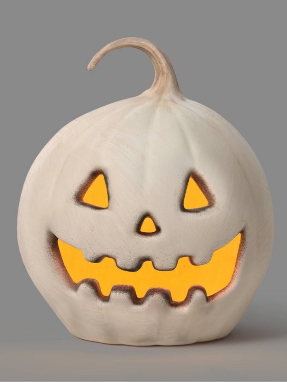 10.75” Lit Pumpkin Jack-O'-Lantern with Timer & Terracotta Look - Hyde and EEK!